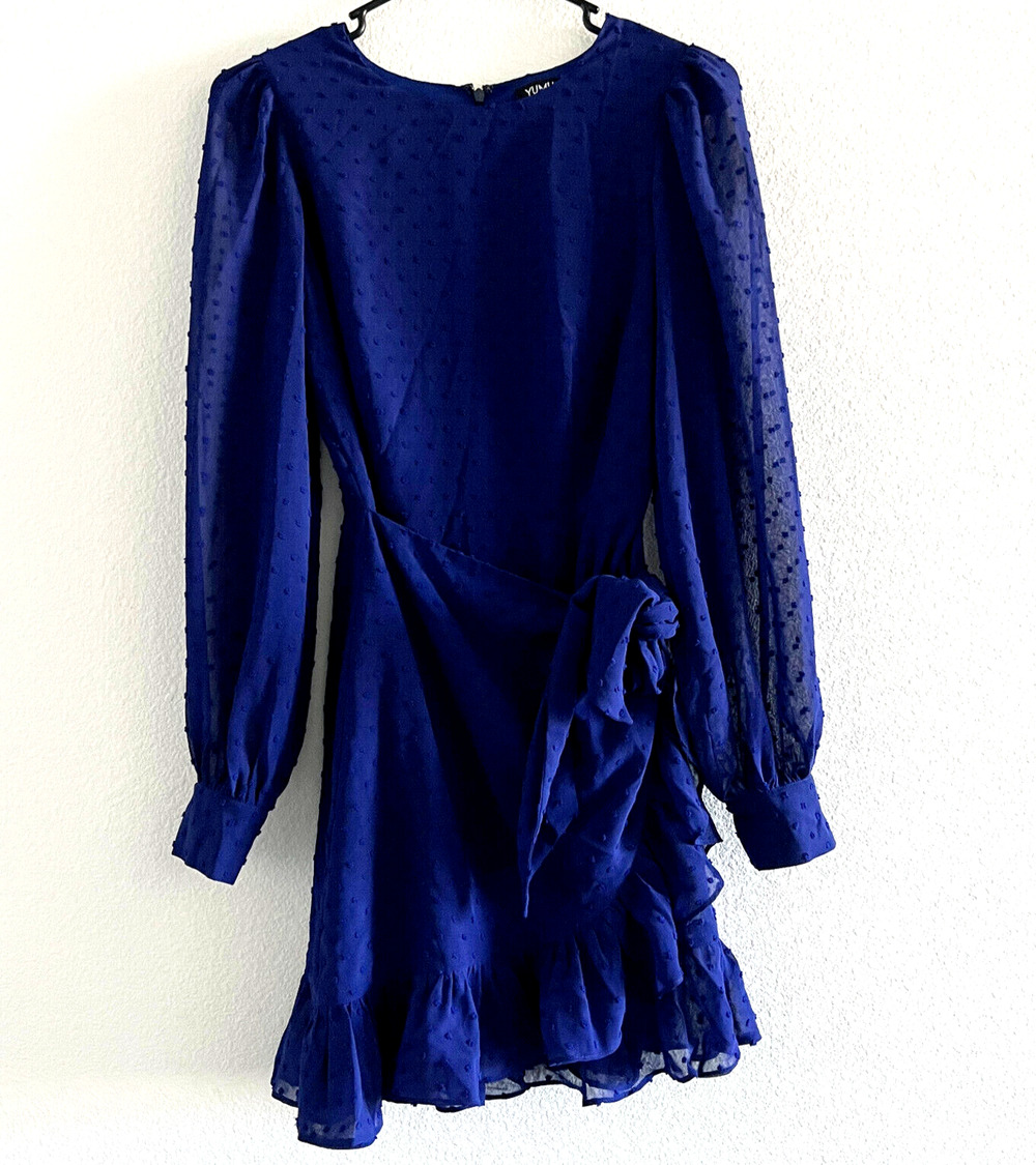 Yumi Kim Daphne Dress Small Blue Swiss Dot Short